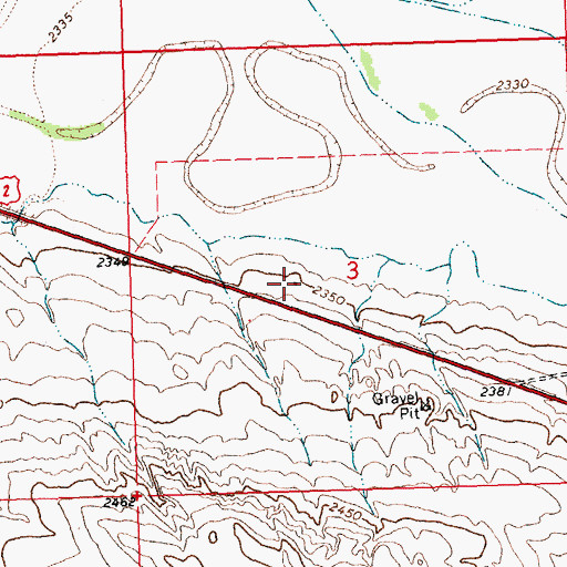 Topographic Map of 31N23E03CAAB01 Well, MT