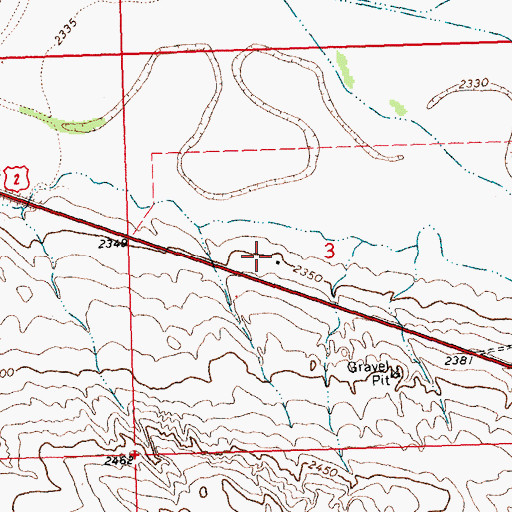 Topographic Map of 31N23E03CABA01 Well, MT