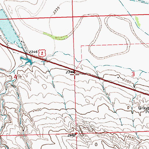 Topographic Map of 31N23E03BCCC01 Well, MT