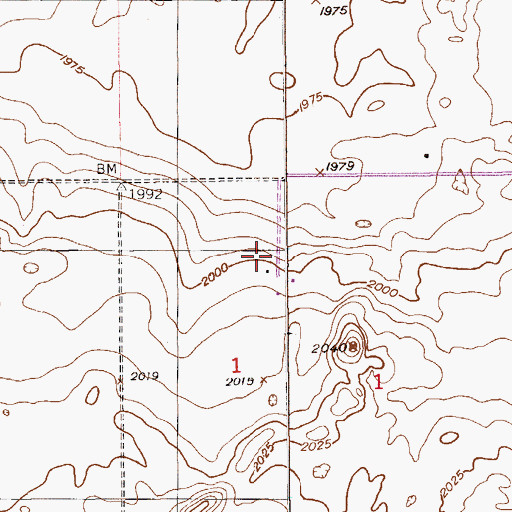 Topographic Map of 31N57E01BACA01 Well, MT