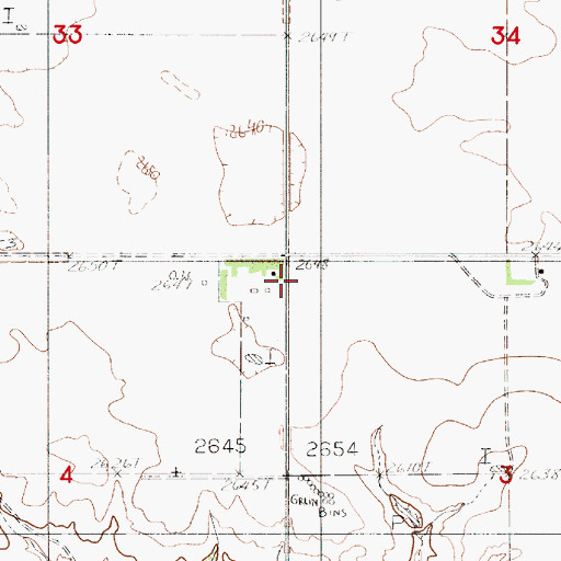 Topographic Map of 31N51E04AAAD01 Well, MT