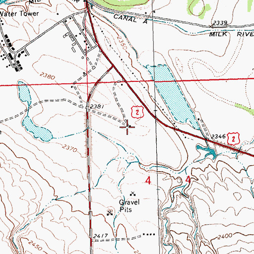 Topographic Map of 31N23E04BBDD01 Well, MT