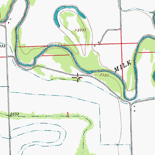 Topographic Map of 31N23E01ABCD01 Well, MT