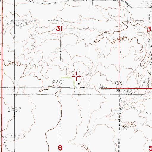 Topographic Map of 32N49E31DCBB01 Well, MT