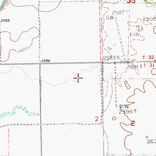 Topographic Map of 31N14E02BA__01 Well, MT