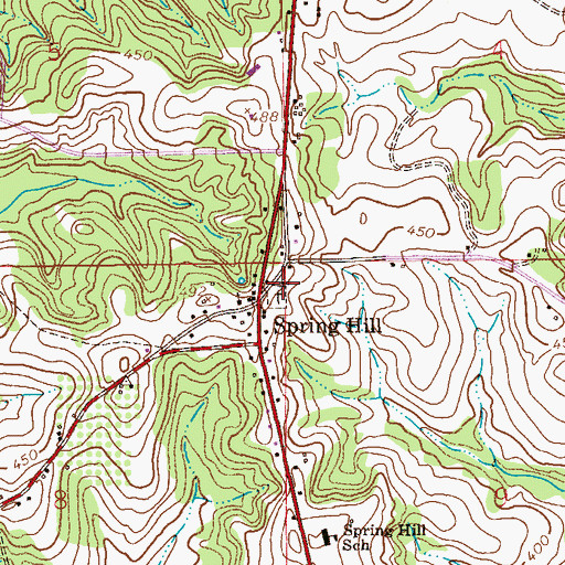 Topographic Map of Spring Hill Church, AL