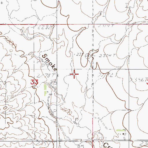 Topographic Map of 33N49E34CB__10 Well, MT