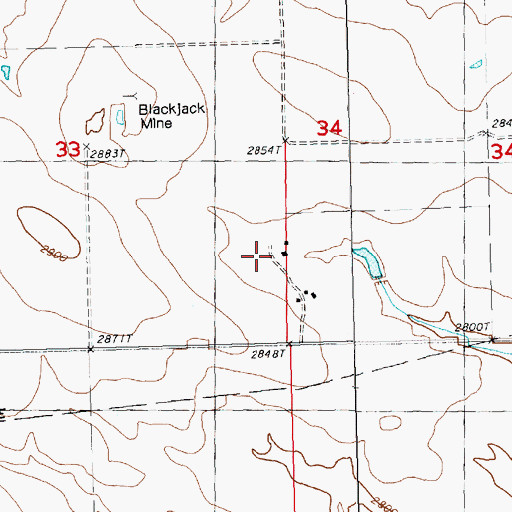 Topographic Map of 32N20E33DDAD01 Well, MT
