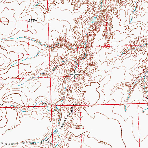 Topographic Map of 32N28E34CBD_01 Well, MT