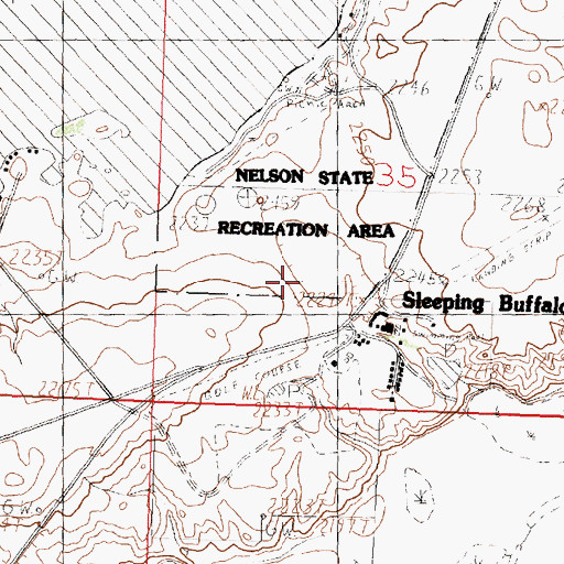 Topographic Map of 32N32E35CDB_01 Well, MT