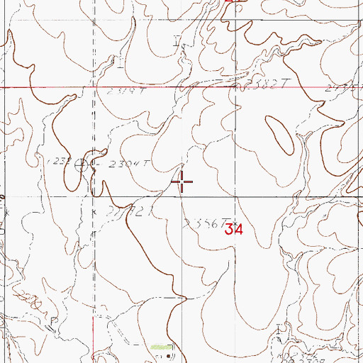 Topographic Map of 33N49E34BD__10 Well, MT