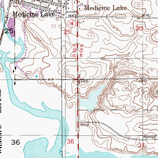 Topographic Map of 32N56E31BBBB02 Well, MT