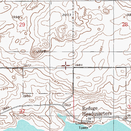 Topographic Map of 32N56E29DDDD01 Well, MT