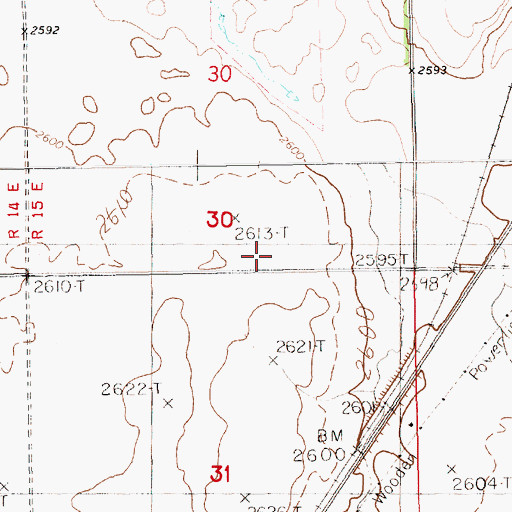 Topographic Map of 32N15E30DC__01 Well, MT