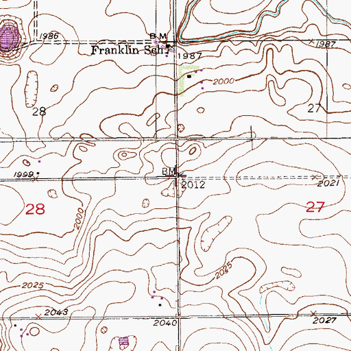Topographic Map of 32N58E27BCCC01 Well, MT
