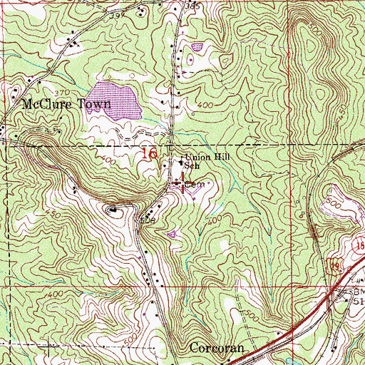 Topographic Map of Union Hill Cemetery, AL