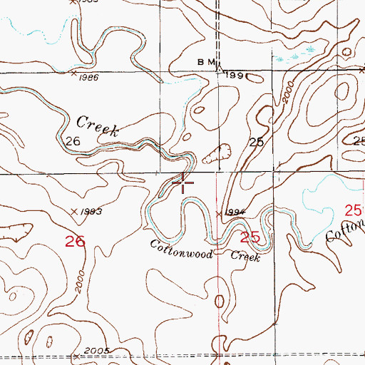 Topographic Map of 32N58E26ADDB01 Well, MT