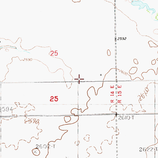 Topographic Map of 32N14E25DA__01 Well, MT