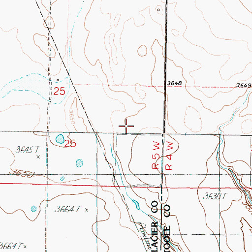Topographic Map of 32N05W25DD__01 Well, MT