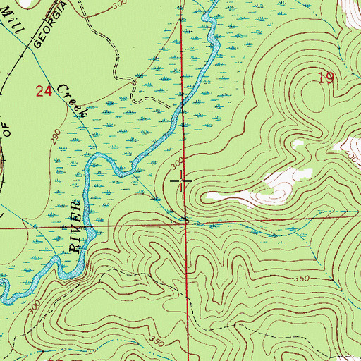 Topographic Map of Ward-Thompson Cemetery, AL