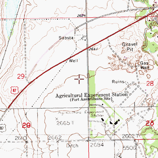 Topographic Map of 32N15E29ADDD01 Well, MT