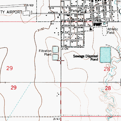 Topographic Map of 32N14E30CBBA01 Well, MT