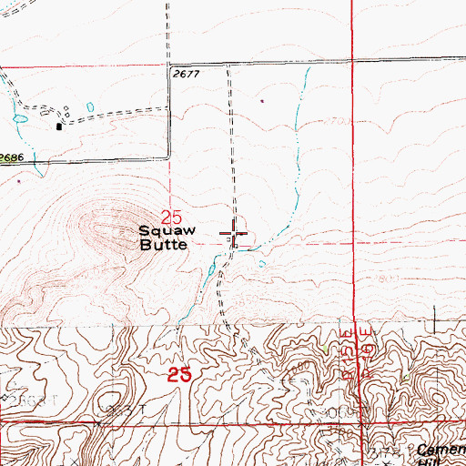 Topographic Map of 32N15E25ACDD01 Well, MT
