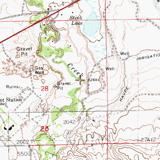 Topographic Map of 32N15E28ADCD01 Well, MT