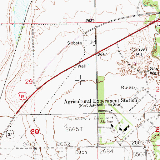 Topographic Map of 32N15E29ADDC01 Well, MT