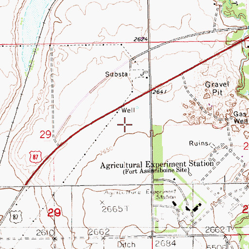 Topographic Map of 32N15E29ADDB01 Well, MT