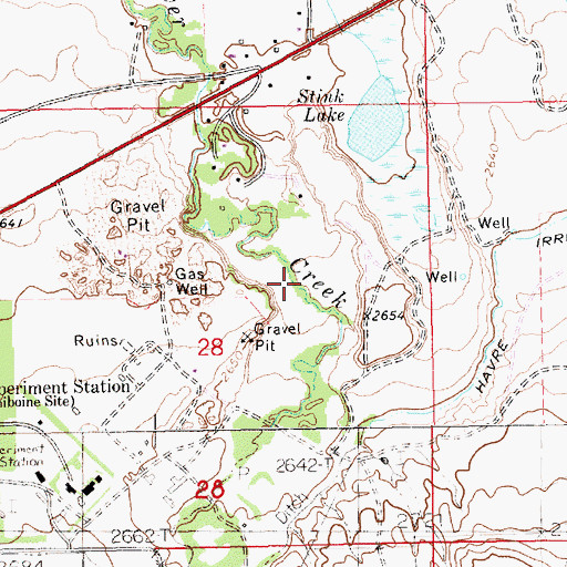 Topographic Map of 32N15E28ACDA01 Well, MT
