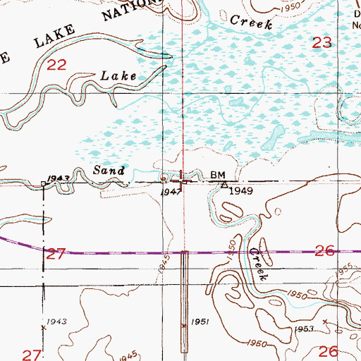 Topographic Map of 32N57E26BBBB01 Well, MT