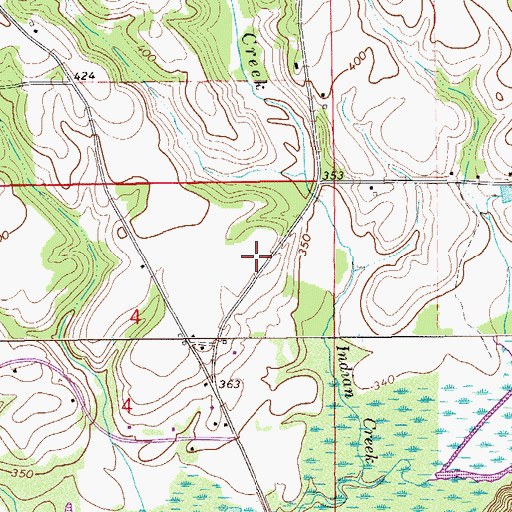 Topographic Map of Williams and Andrew Jackson Cemetery, AL