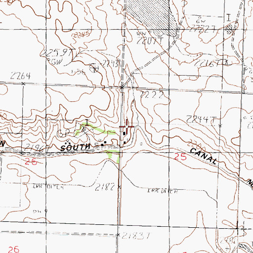 Topographic Map of 32N33E25BCB_01 Well, MT