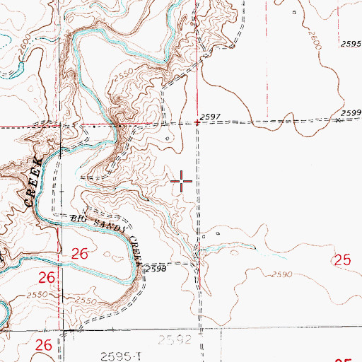 Topographic Map of 32N14E25BB__01 Well, MT