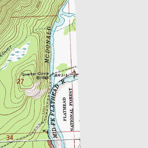 Topographic Map of 32N19W26BCCC01 Well, MT