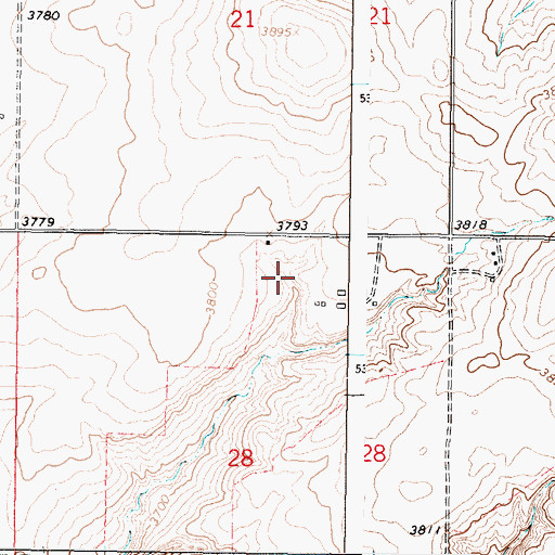 Topographic Map of 32N04W28AB__01 Well, MT