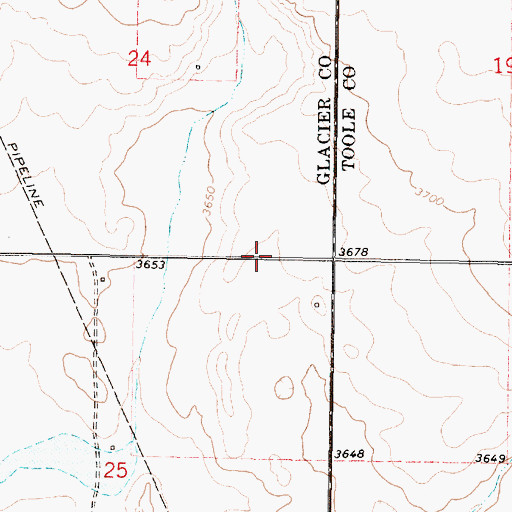 Topographic Map of 32N05W25AA__01 Well, MT