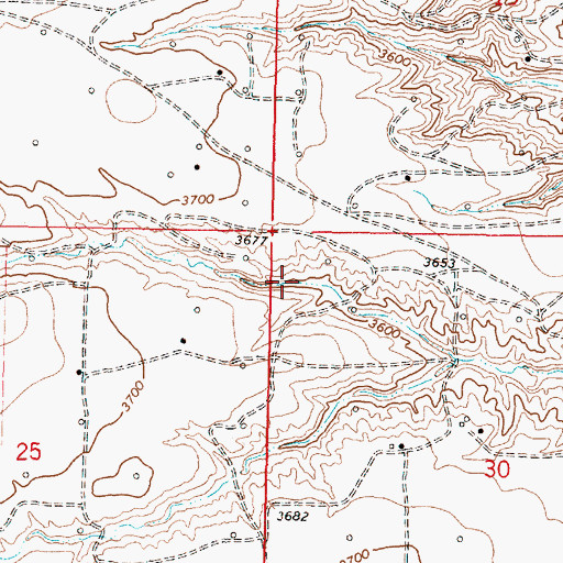 Topographic Map of 32N05W30BB__01 Well, MT