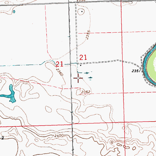 Topographic Map of 32N22E21DBAB01 Well, MT