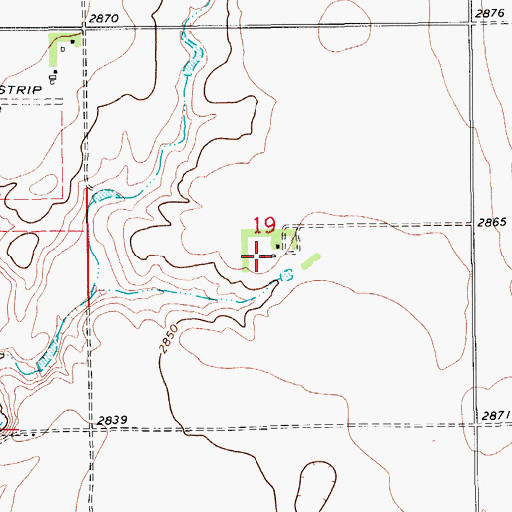 Topographic Map of 32N13E19DBBB01 Well, MT