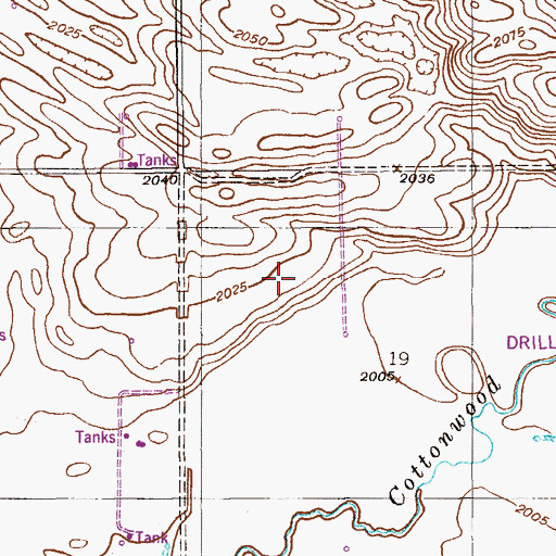 Topographic Map of 32N59E19BDBC01 Well, MT