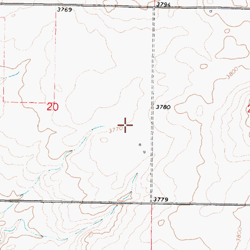 Topographic Map of 32N04W20DA__01 Well, MT