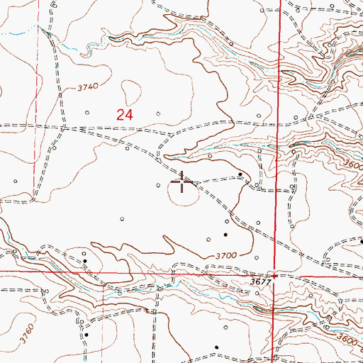 Topographic Map of 32N06W24DA__01 Well, MT