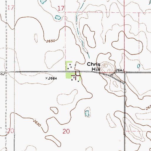 Topographic Map of 32N51E20ABBA01 Well, MT