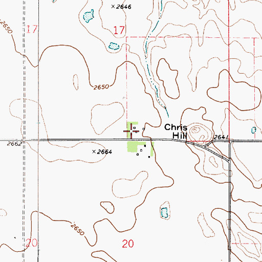 Topographic Map of 32N51E17DCCC01 Well, MT