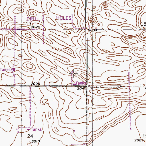 Topographic Map of 32N58E13DDDB01 Well, MT