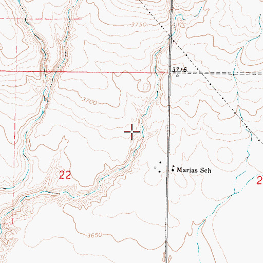 Topographic Map of 32N05W22AD__01 Well, MT