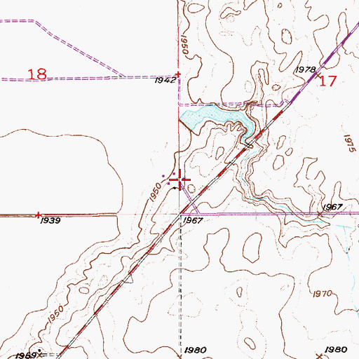 Topographic Map of 32N56E17CCCB01 Well, MT