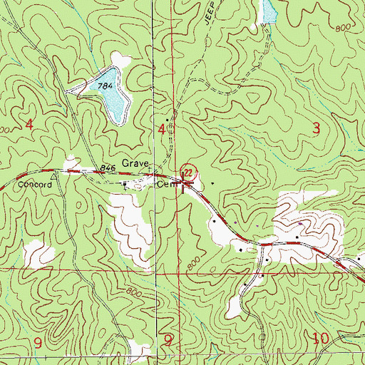 Topographic Map of Acts Church, AL